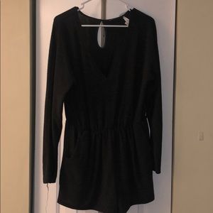 Dark gray long sleeve romper